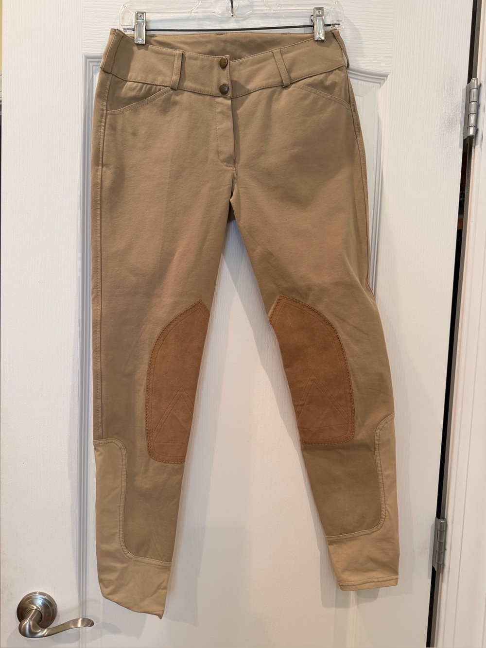 Ovation Equestrian Women's Tan Riding Jeans with Suede Knee Patches